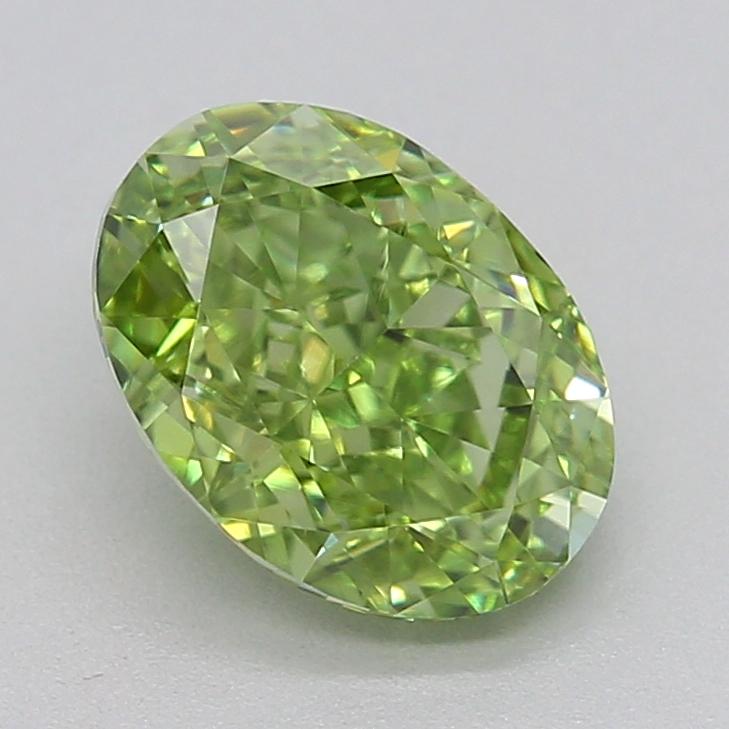 1.09 Ct. Fancy Vivid Green Oval Lab Grown Diamond