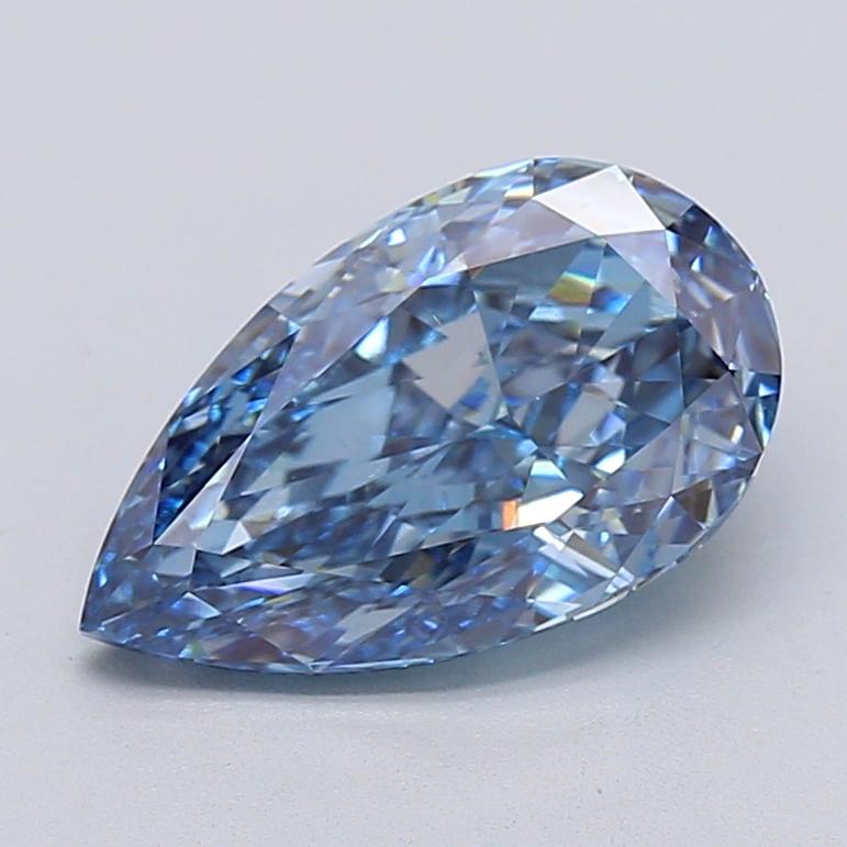 3.14 Ct. Fancy Vivid  Blue Pear Lab Grown Diamond