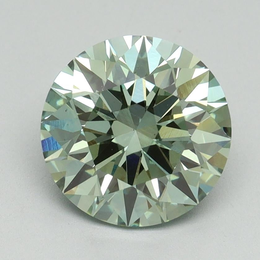 2.15 Ct. Fancy Vivid Green Round Lab Grown Diamond