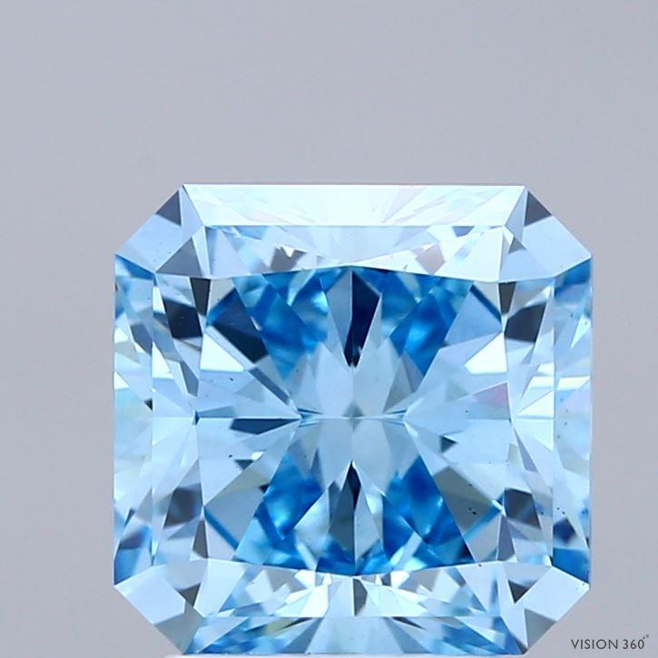 3.03 Ct. Fancy Vivid  Blue Radiant Lab Grown Diamond