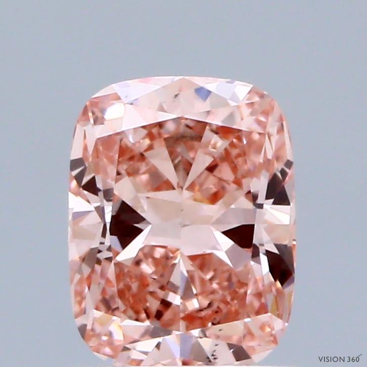 1.01 Ct. Fancy Vivid Pink Cushion Lab Grown Diamond