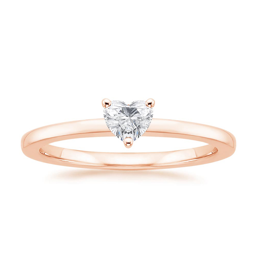 Heart Shaped Lab Diamond Ring in 18K Yellow Gold