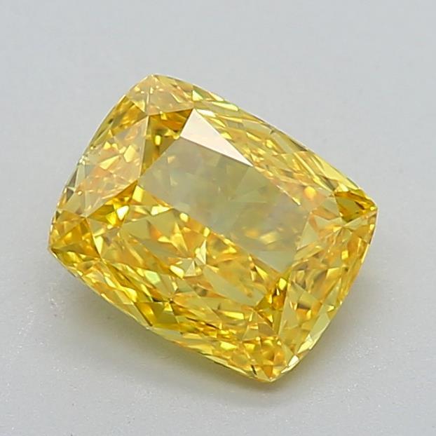 1.22 Ct. Fancy Vivid Yellow Cushion Lab Grown Diamond