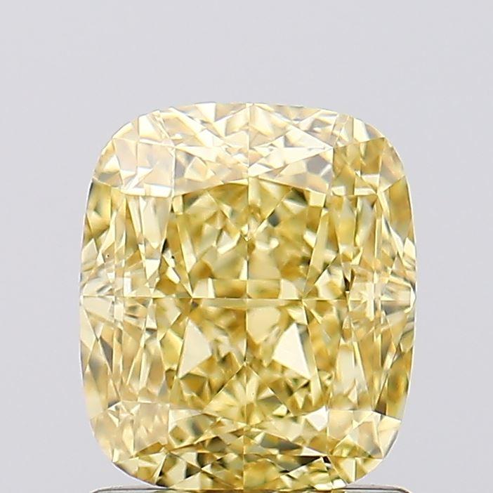 1.56 Ct. Fancy Vivid Yellow Cushion Lab Grown Diamond