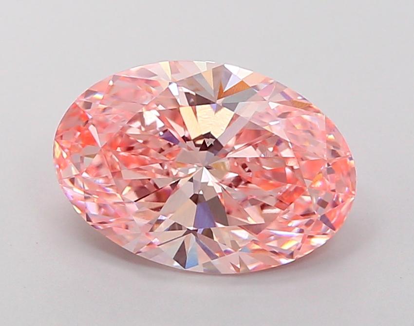 3.09 Ct. Fancy Vivid Pink Oval Lab Grown Diamond