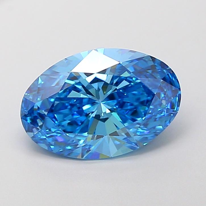 3.01 Ct. Fancy Vivid Blue Oval Lab Grown Diamond
