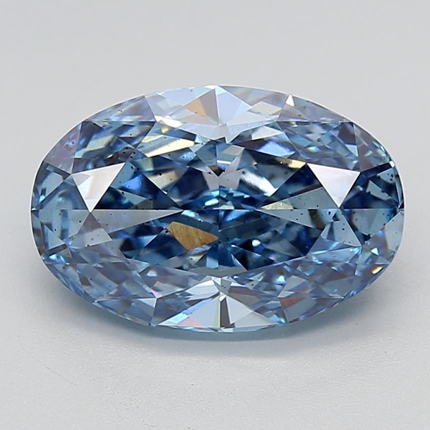 5.20 Ct. Fancy Vivid  Blue Oval Lab Grown Diamond