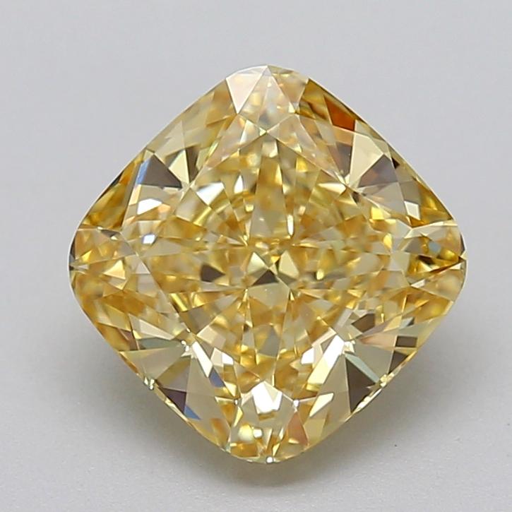 2.76 Ct. Fancy Yellow Cushion Lab Grown Diamond