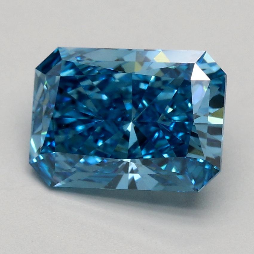 1.57 Ct. Fancy Vivid Blue Radiant Lab Grown Diamond