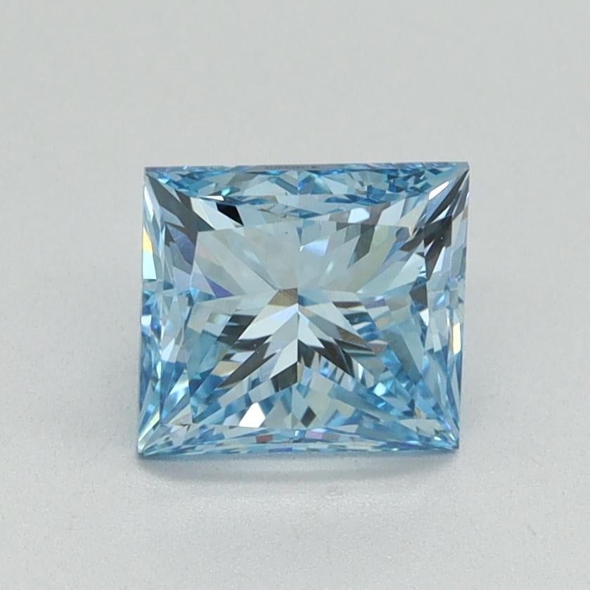 1.50 Ct. Fancy Vivid Blue Princess Lab Grown Diamond