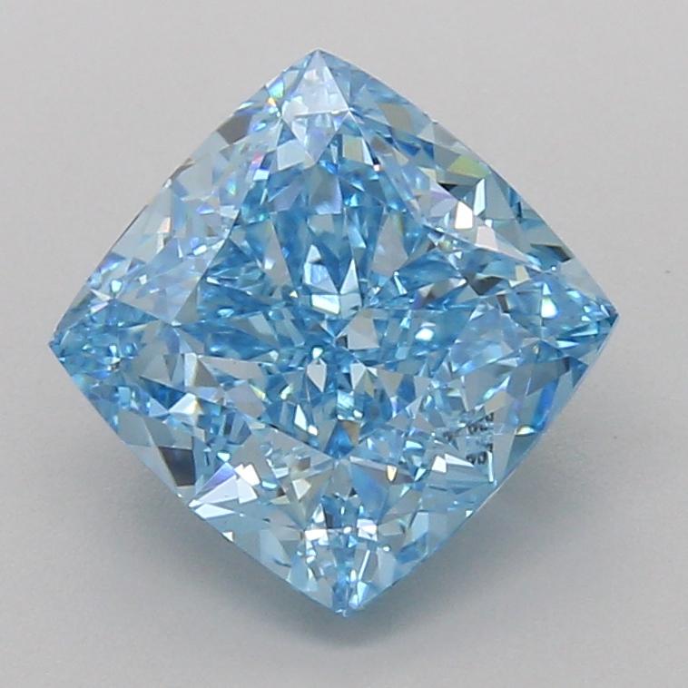 4.00 Ct. Fancy Vivid Blue Cushion Lab Grown Diamond