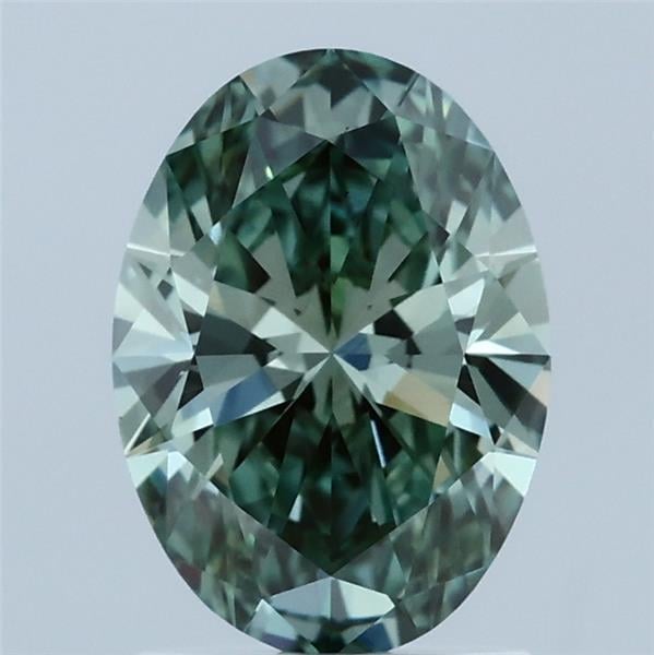 1.51 Ct. Fancy Vivid  Green Oval Lab Grown Diamond