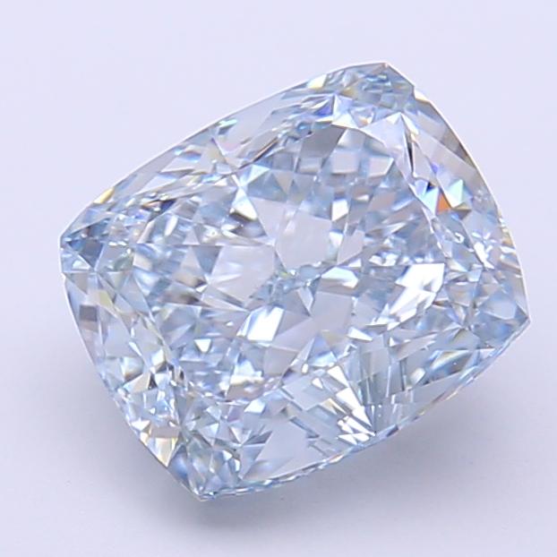 2.73 Ct. Fancy Intense  Blue Cushion Lab Grown Diamond