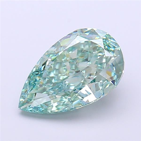 2.85 Ct. Fancy Vivid Green Pear Lab Grown Diamond