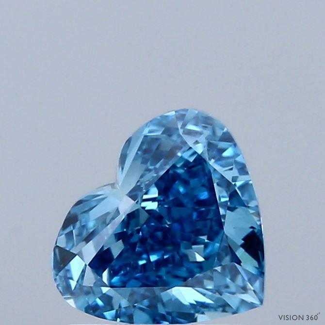1.37 Ct. Fancy Vivid Blue Heart Lab Grown Diamond