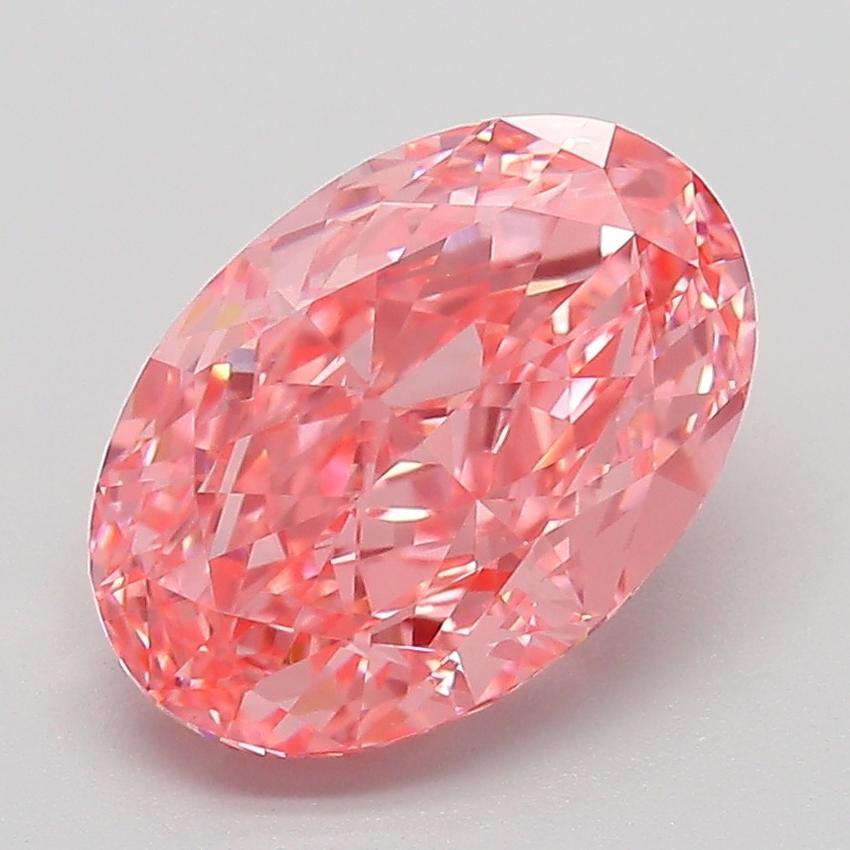 3.02 Ct. Fancy Vivid Pink Oval Lab Grown Diamond
