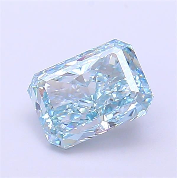 1.26 Ct. Fancy Vivid Bluish Green Radiant Lab Grown Diamond