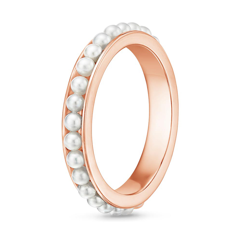 Malena Cultured Pearl Eternity Ring in 14K Rose Gold