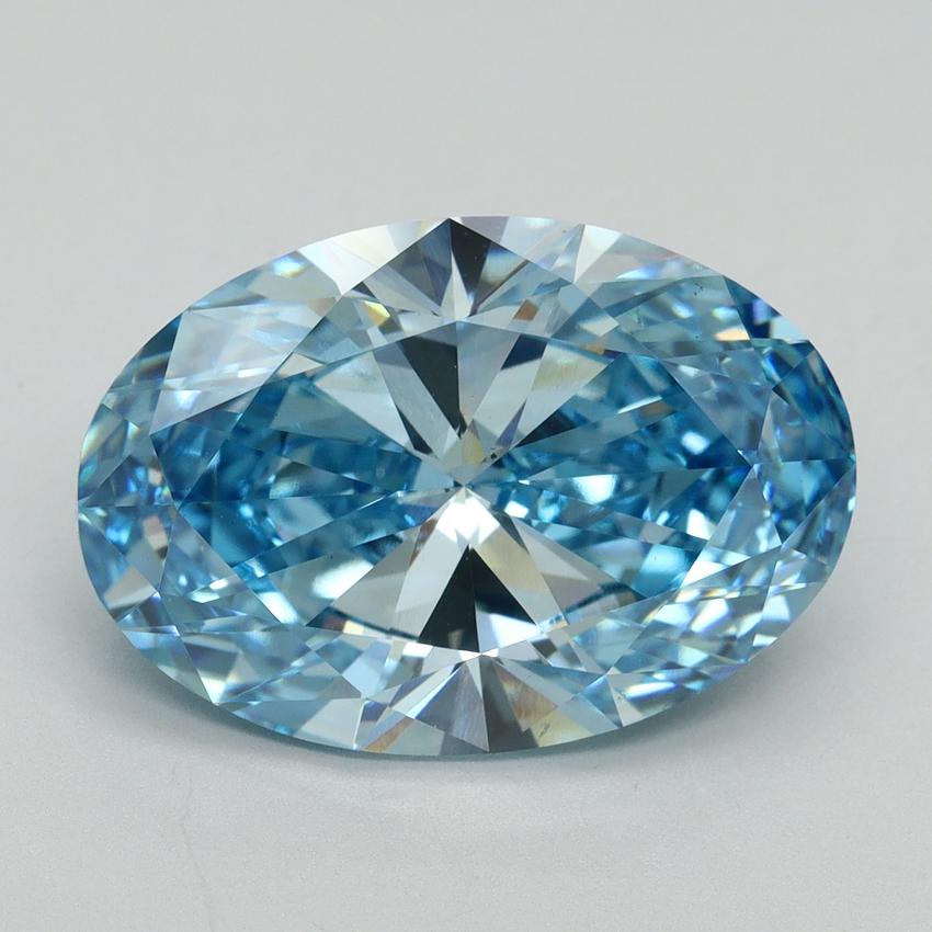 7.59 Ct. Fancy Vivid Blue Oval Lab Grown Diamond