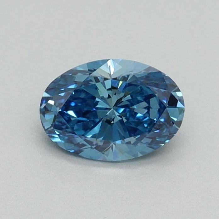 0.51 Ct. Fancy Vivid Blue Oval Lab Grown Diamond