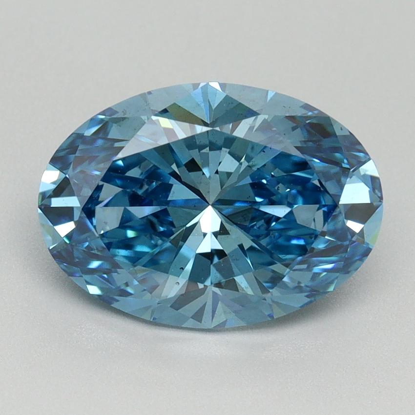 3.14 Ct. Fancy Vivid Blue Oval Lab Grown Diamond