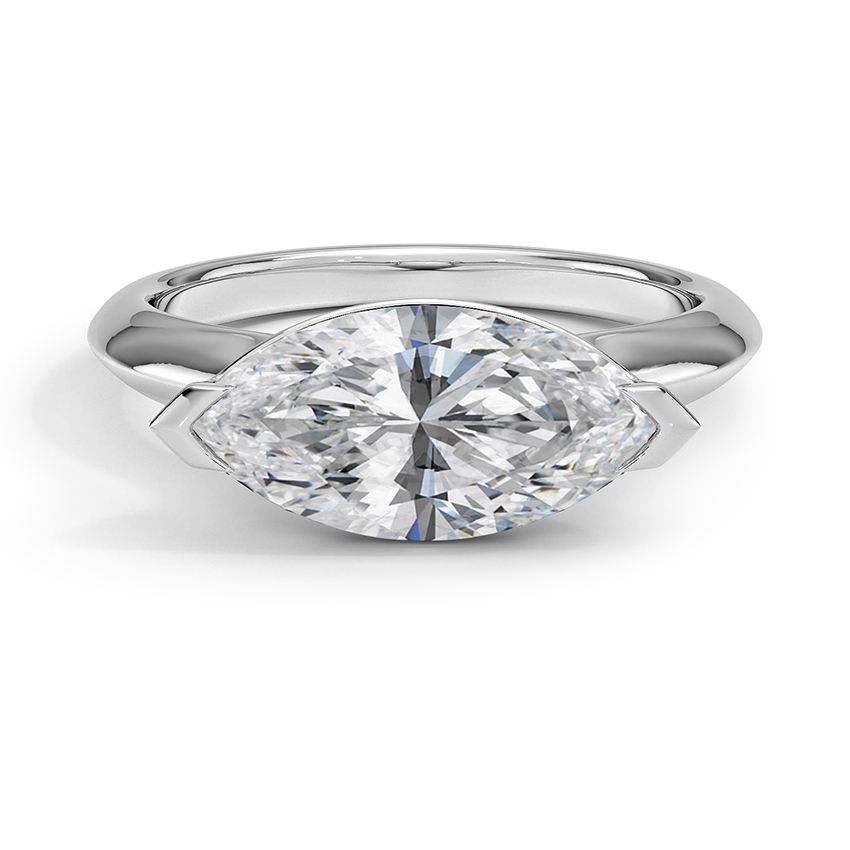 Custom Semi-Bezel Marquise Diamond Ring