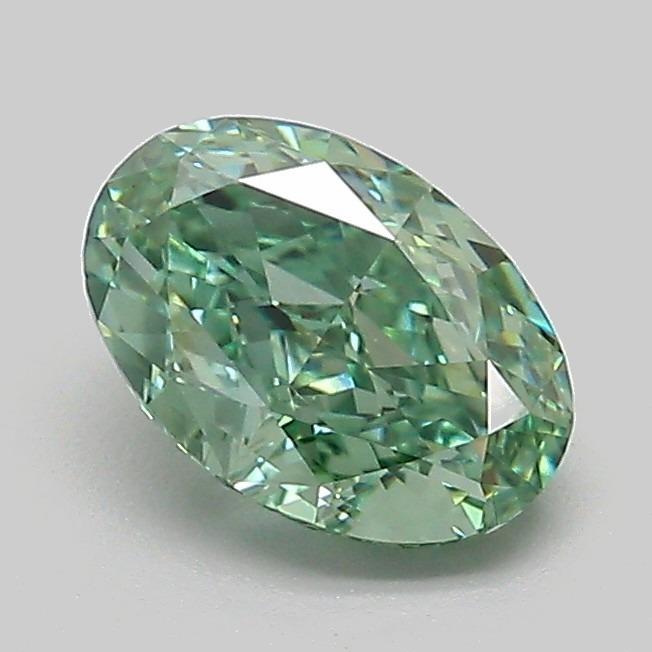 1.08 Ct. Fancy Vivid Green Oval Lab Grown Diamond