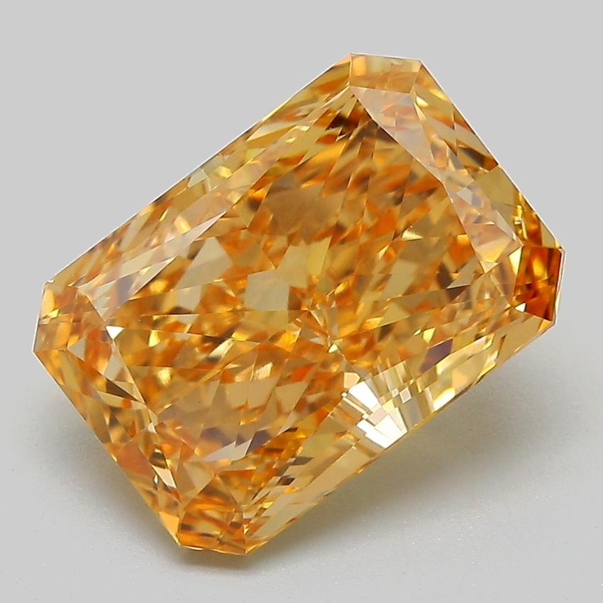 5.08 Ct. Fancy Intense Orangy Yellow Radiant Lab Grown Diamond