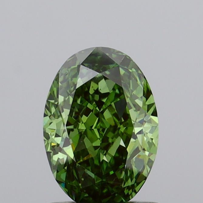 1.09 Ct. Fancy Vivid  Green Oval Lab Grown Diamond