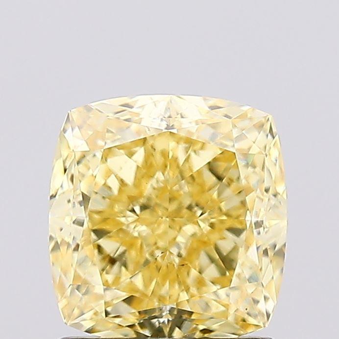 1.30 Ct. Fancy Intense Yellow Cushion Lab Grown Diamond