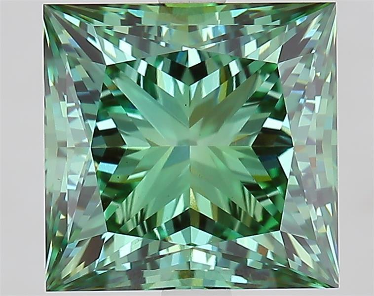 5.19 Ct. Fancy Vivid  Green Princess Lab Grown Diamond