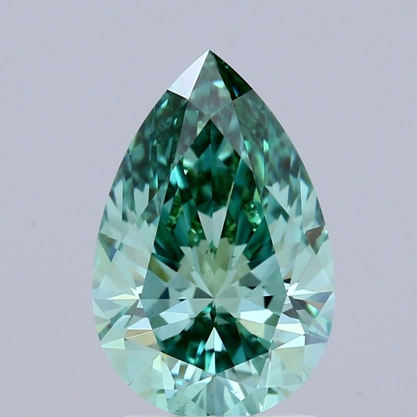 2.02 Ct. Fancy Vivid Green Pear Lab Grown Diamond