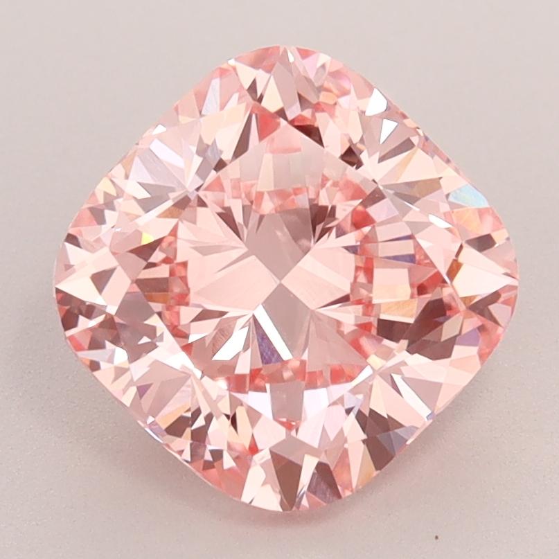 3.03 Ct. Fancy Intense Pink Cushion Lab Grown Diamond