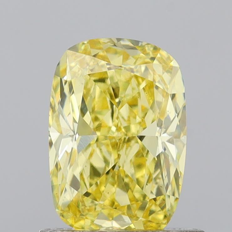 0.74 Ct. Fancy Intense Yellow Cushion Lab Grown Diamond