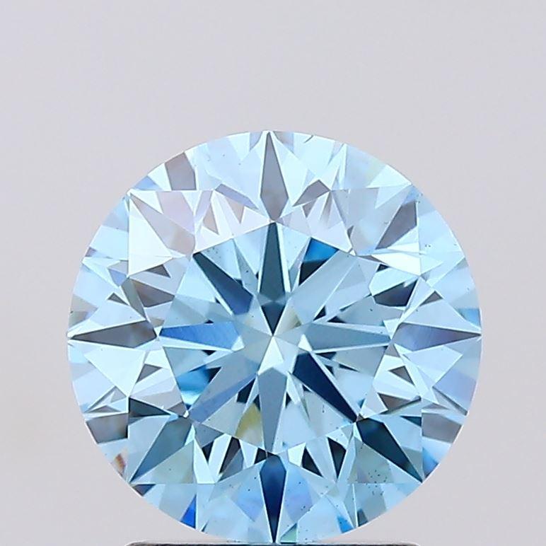 2.02 Ct. Fancy Vivid Blue Round Lab Grown Diamond