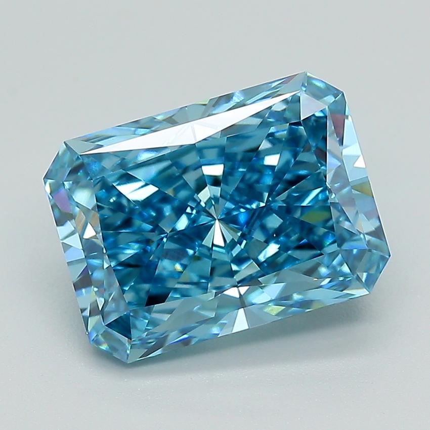 4.02 Ct. Fancy Vivid Blue Radiant Lab Grown Diamond