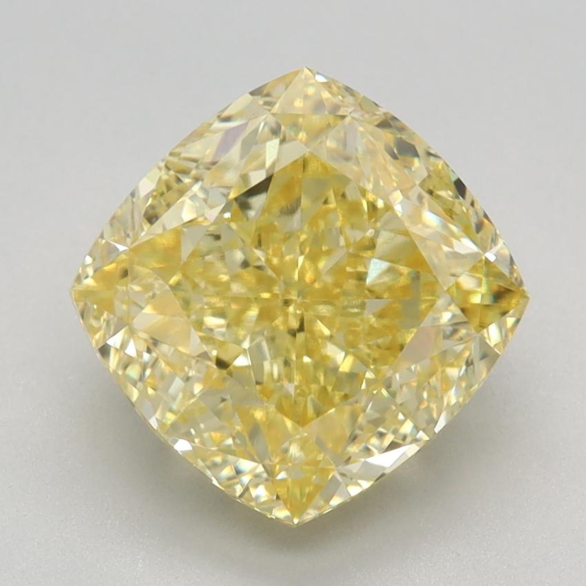 3.61 Ct. Fancy Vivid Yellow Cushion Lab Grown Diamond