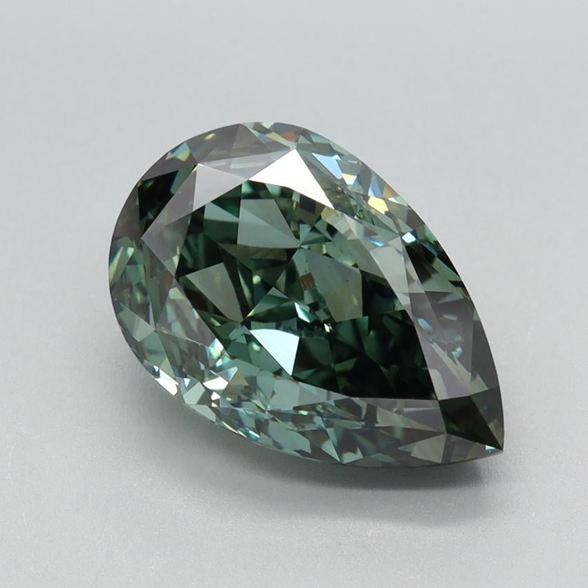 3.52 Ct. Fancy Intense Green Pear Lab Grown Diamond