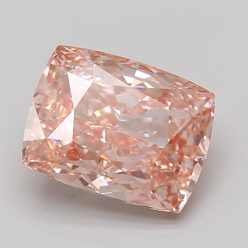 6.44 Ct. Fancy Vivid Pink Cushion Lab Grown Diamond
