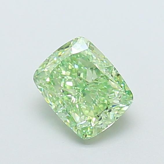 1.20 Ct. Fancy Vivid Green Cushion Lab Grown Diamond
