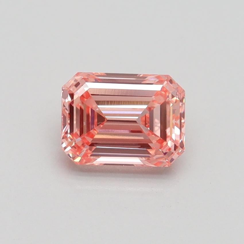 0.84 Ct. Fancy Intense Orangy Pink Emerald Lab Grown Diamond