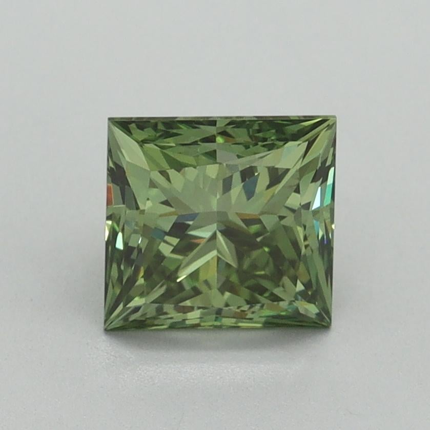 1.32 Ct. Fancy Vivid Green Princess Lab Grown Diamond