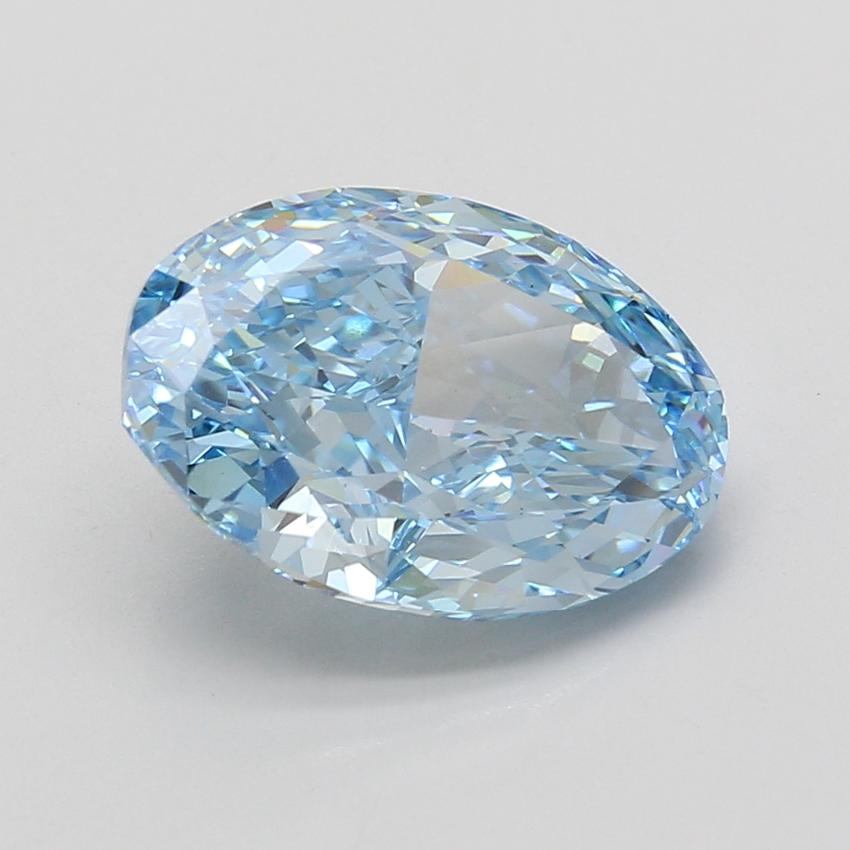 5.04 Ct. Fancy Vivid Blue Oval Lab Grown Diamond