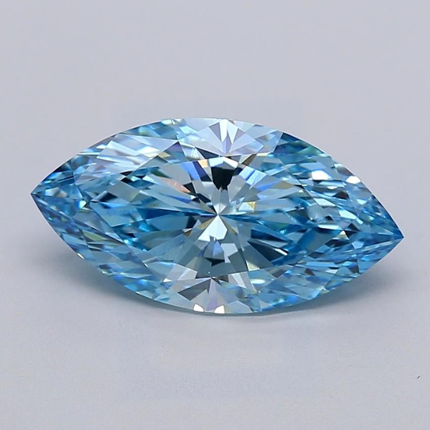 3.10 Ct. Fancy Vivid  Blue Marquise Lab Grown Diamond