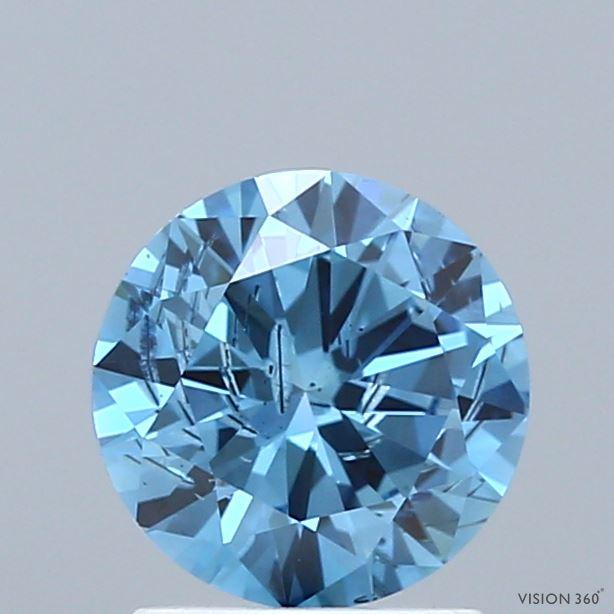 1.18 Ct. Fancy Vivid Blue Round Lab Grown Diamond