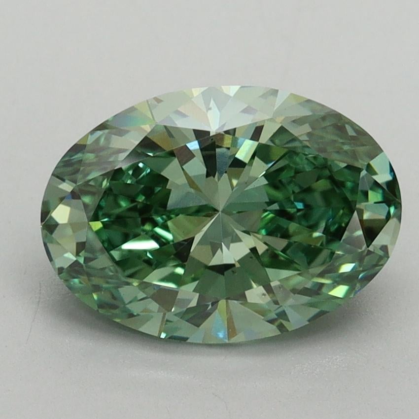 2.11 Ct. Fancy Vivid Pacific Green Oval Lab Grown Diamond