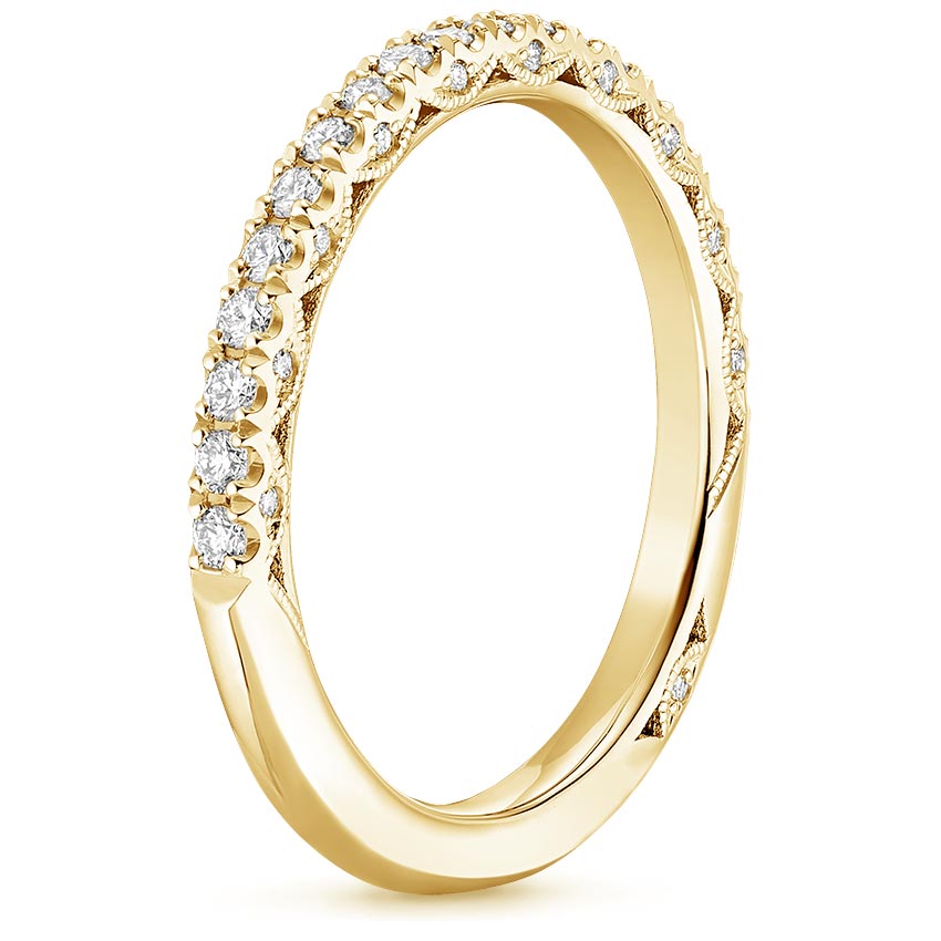 18K Yellow Gold Tacori Petite Crescent Diamond Ring (1/4 ct. tw.), large side view