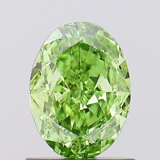 1.02 Ct. Fancy Vivid Green Oval Lab Grown Diamond