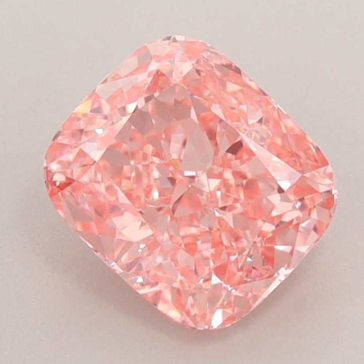 1.53 Ct. Fancy Vivid  Pink Cushion Lab Grown Diamond