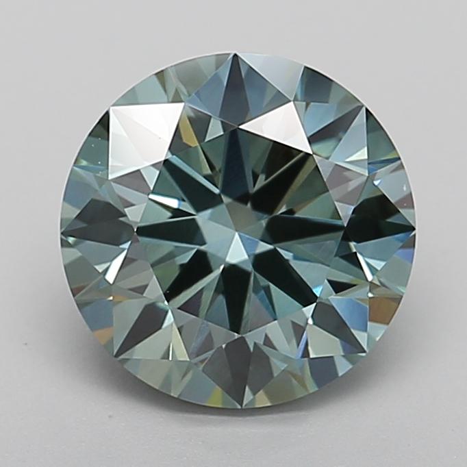 3.27 Ct. Fancy Vivid Green Round Lab Grown Diamond
